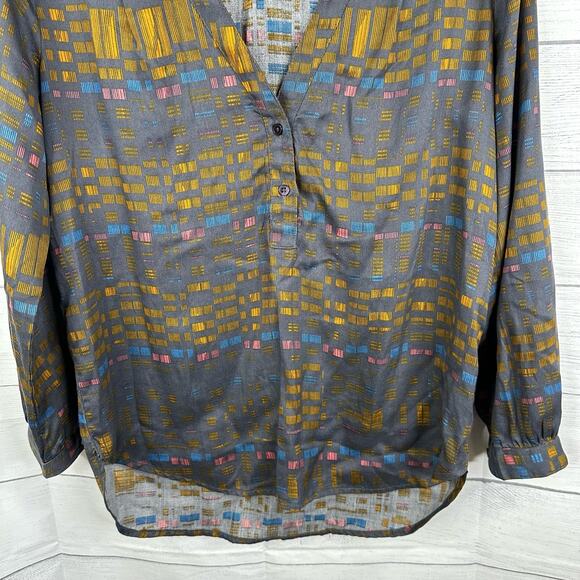 Prana Womens size XS Elsie Geometric Long Sleeve Popover Blouse Top - Picture 4 of 7